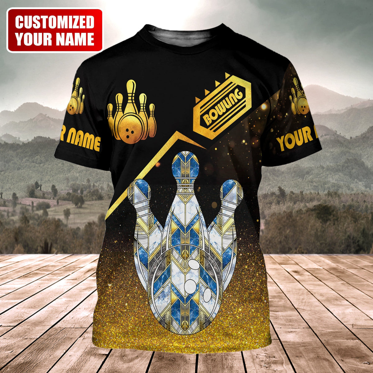 Personalized Name Bowling 2 Over Printed Unisex Shirt