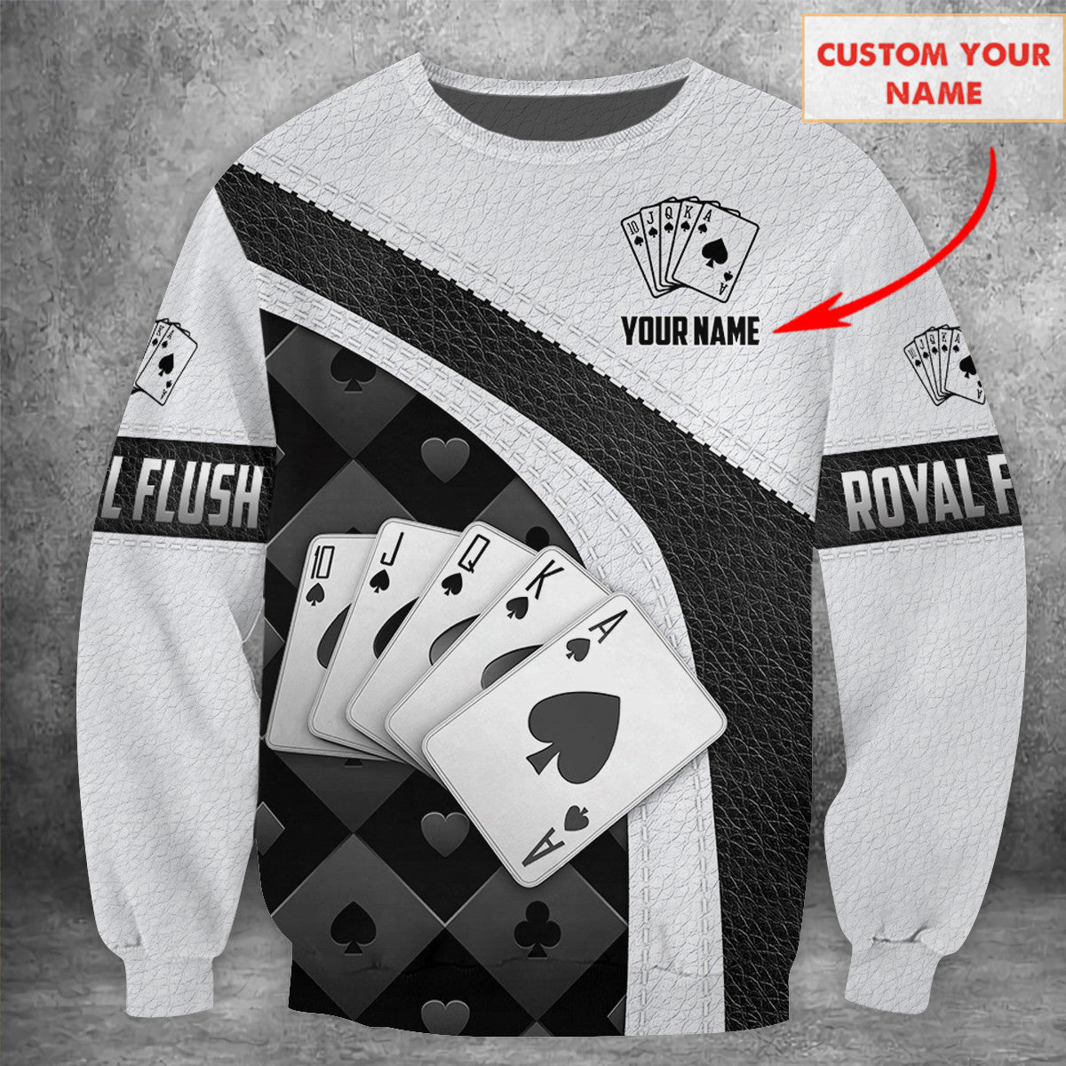 Personalized Name Poker Royal Flush All Over Printed Unisex Shirt