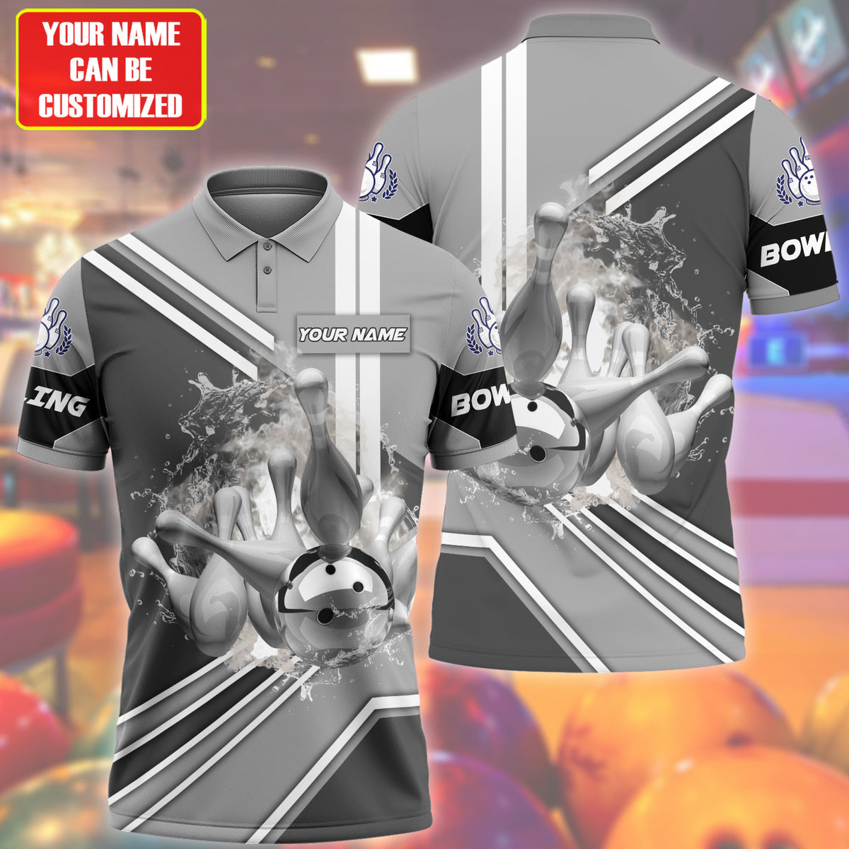 Personalized Name Black Bowling Ball All Over Printed Unisex Shirt Q310306