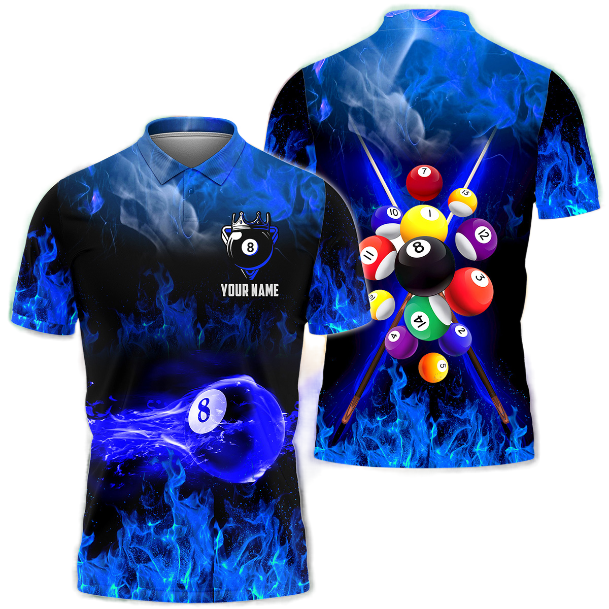 Personalized Billiards Fire Blue Version All Over Printed Unisex Shirt QB130608