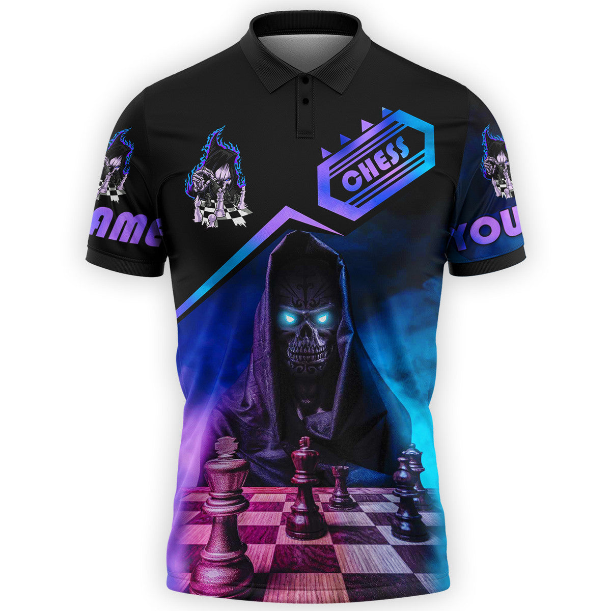 Personalized Name Chess Reaper All Over Printed Unisex Shirt Q240203