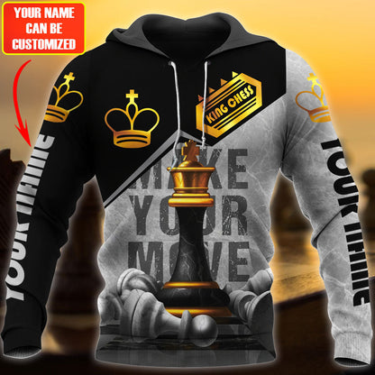 Personalized Name King Chess Make Your Move All Over Printed Unisex Shirt