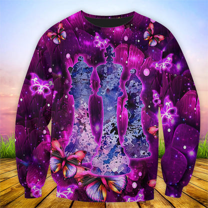 Chess Purple Flower All Over Printed Unisex Shirt