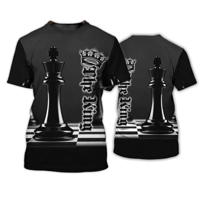 Black King Chess All Over Printed Unisex Shirt
