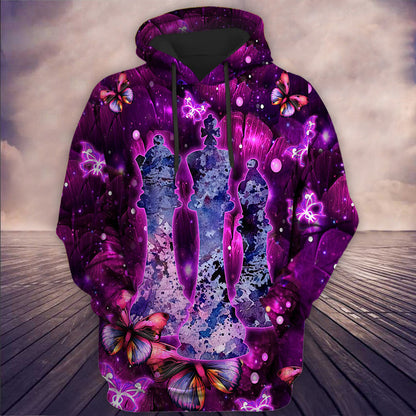 Chess Purple Flower All Over Printed Unisex Shirt