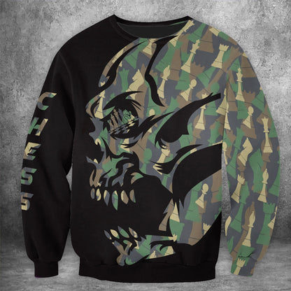 Skull Chess Camo All Over Printed Unisex Shirt