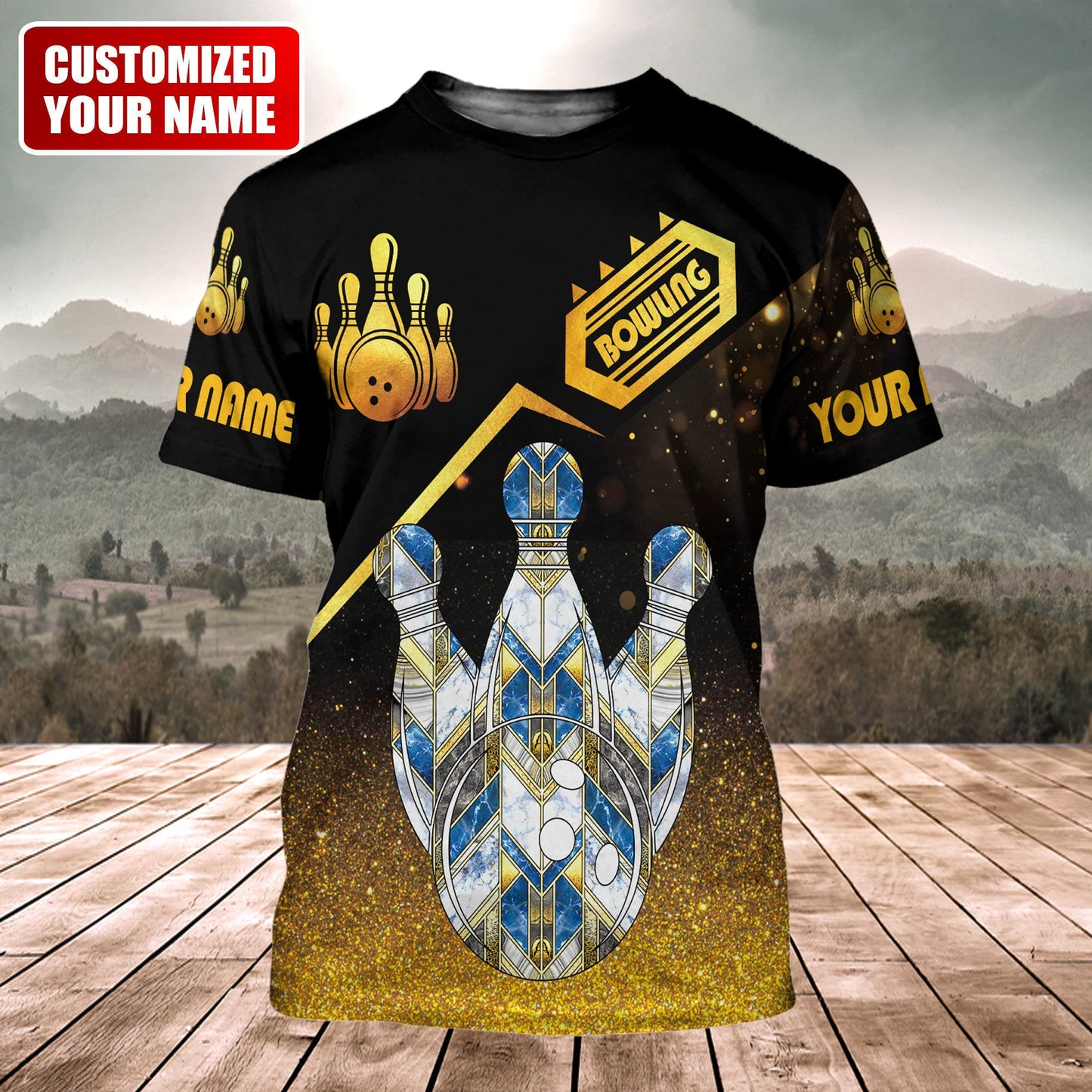 Personalized Name Bowling 2 Over Printed Unisex Shirt