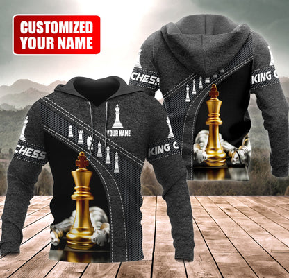 Personalized Name King Chess Gold All Over Printed Unisex Shirt