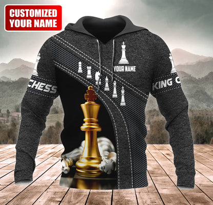 Personalized Name King Chess Gold All Over Printed Unisex Shirt