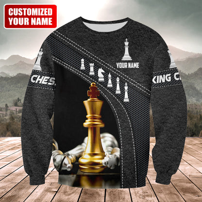 Personalized Name King Chess Gold All Over Printed Unisex Shirt