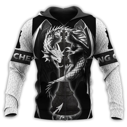 King Chess Dragon All Over Printed Unisex Shirt