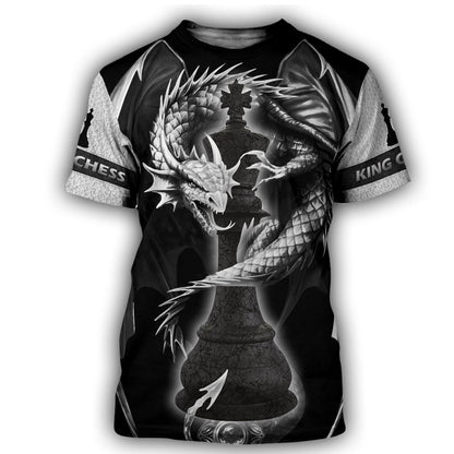 King Chess Dragon All Over Printed Unisex Shirt