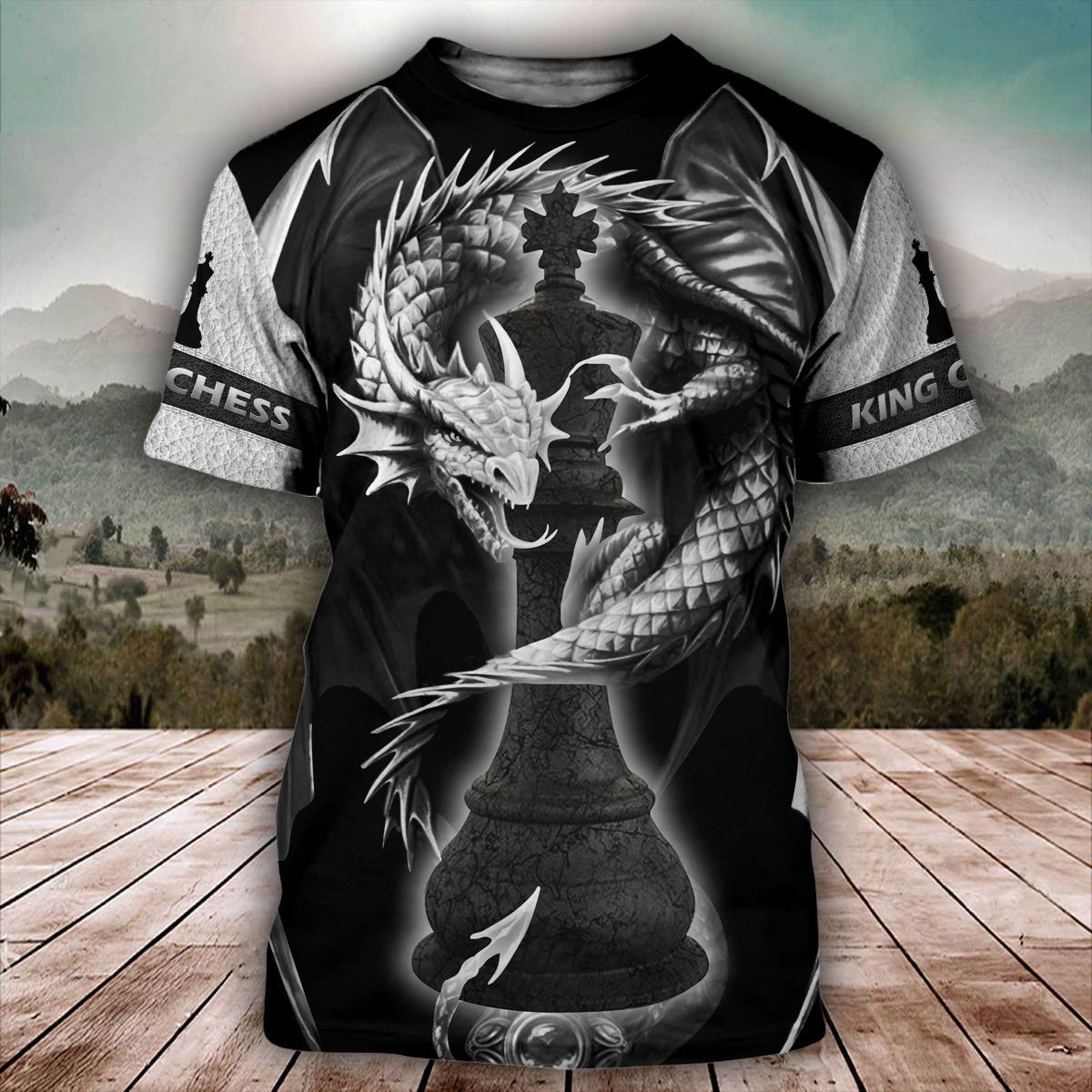 King Chess Dragon All Over Printed Unisex Shirt