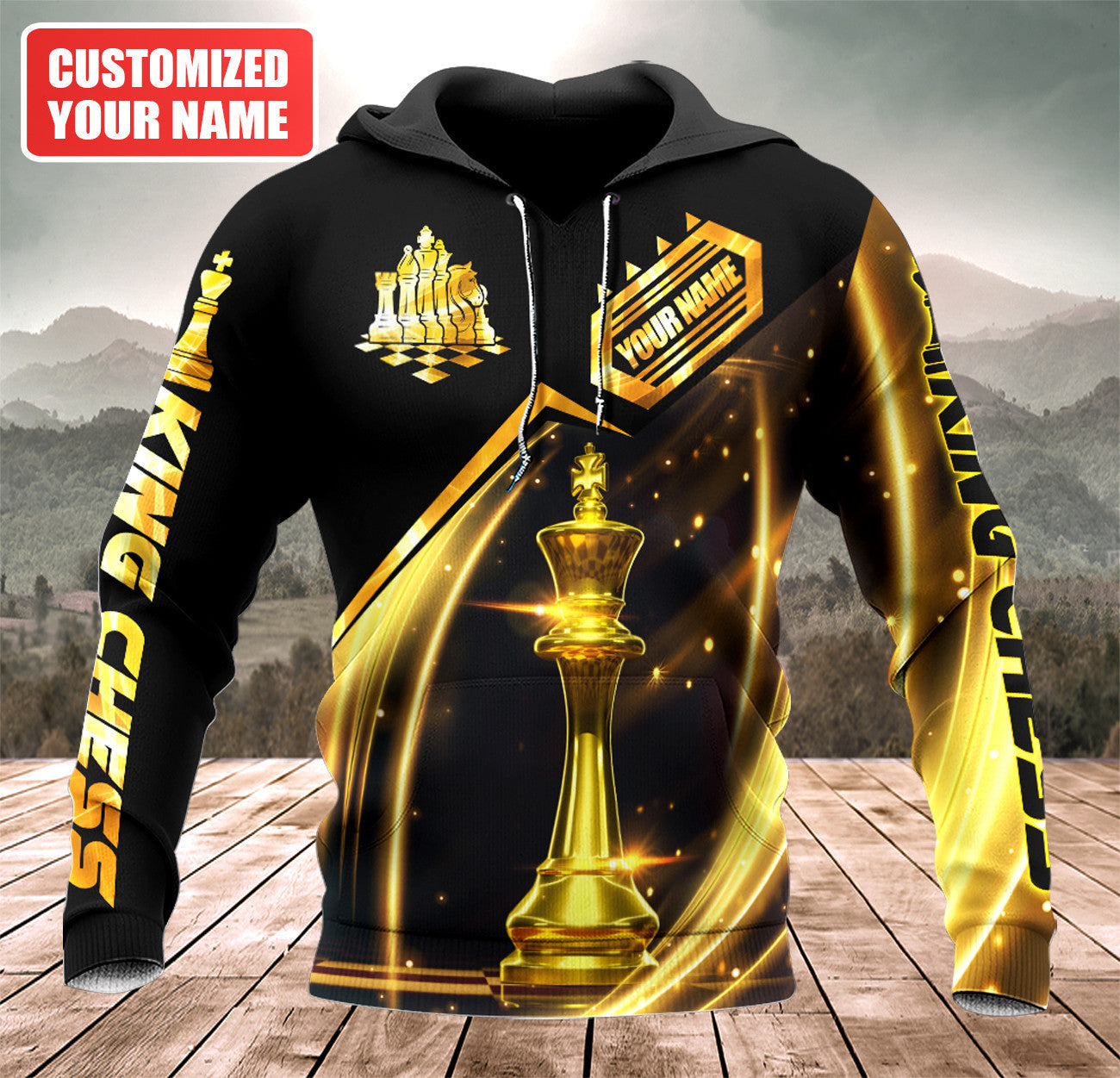 Personalized Name King Chess Luxury All Over Printed Unisex Shirt
