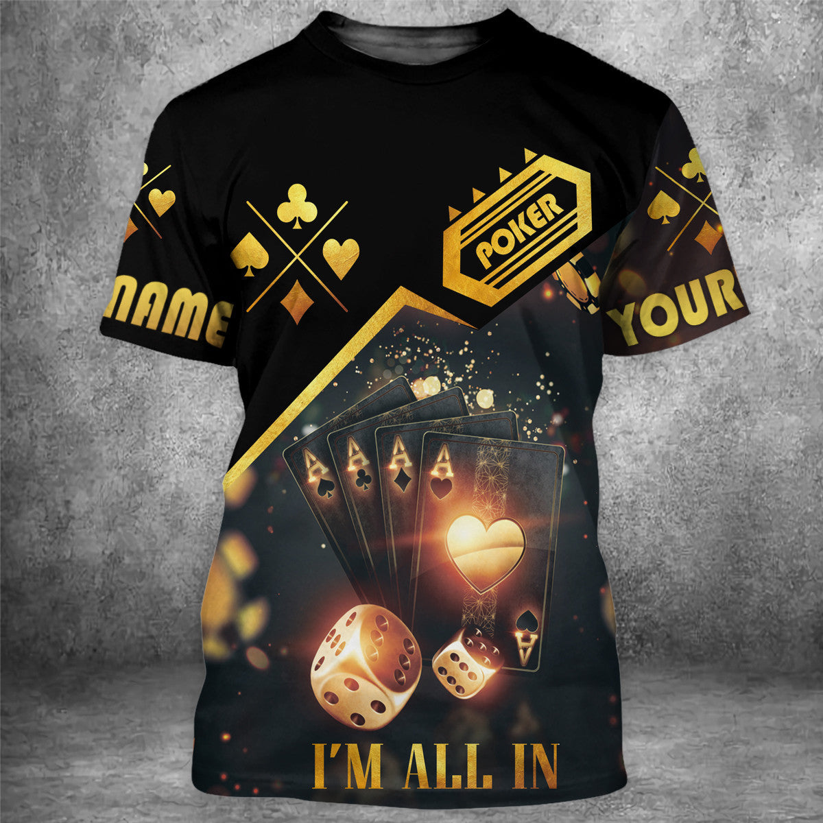 Personalized Name Poker I'm All In All Over Printed Unisex Shirt
