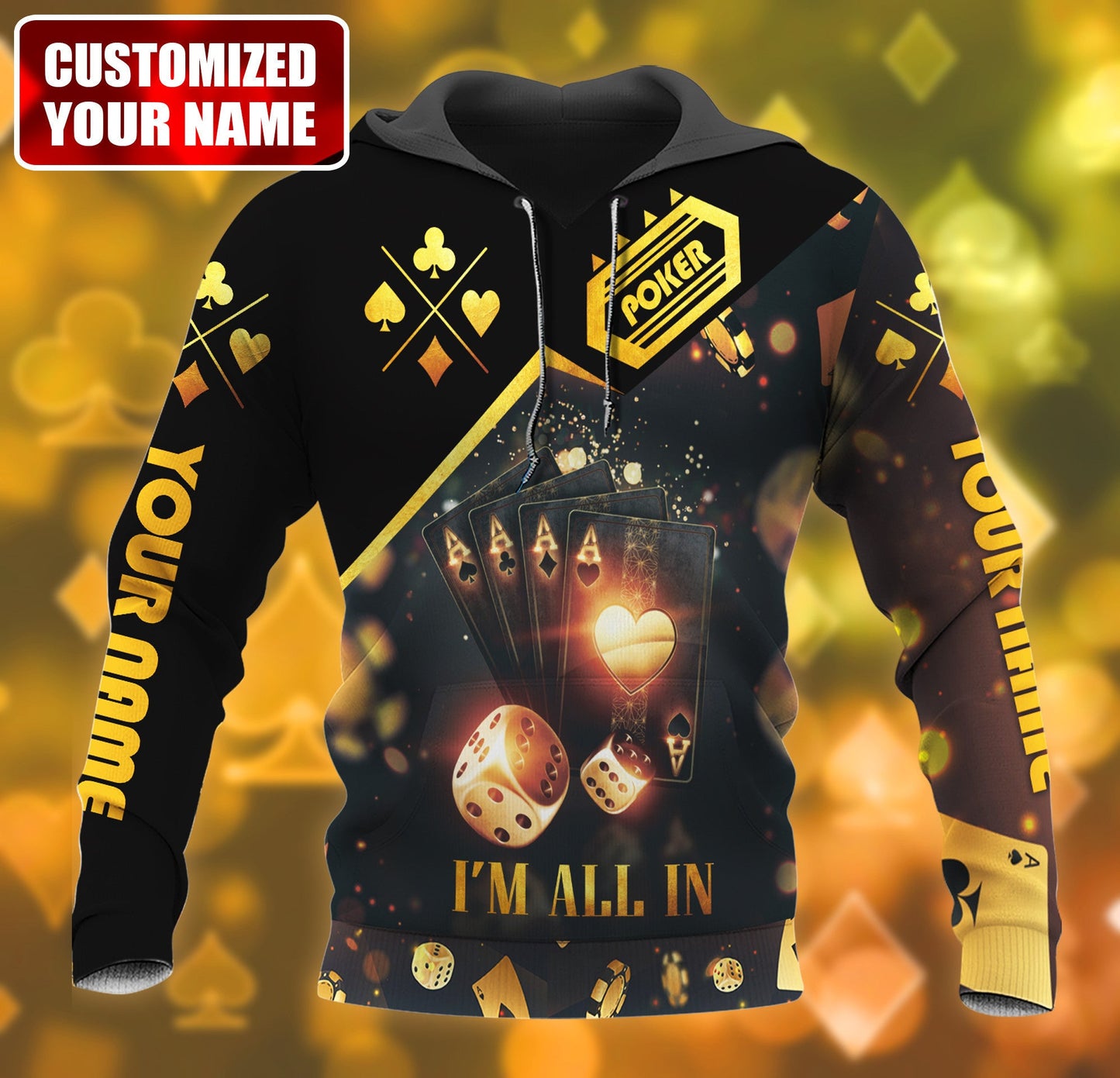 Personalized Name Poker I'm All In All Over Printed Unisex Shirt