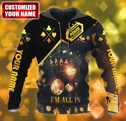 Personalized Name Poker I'm All In All Over Printed Unisex Shirt
