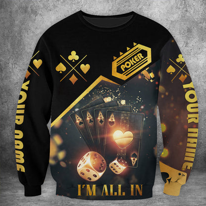 Personalized Name Poker I'm All In All Over Printed Unisex Shirt