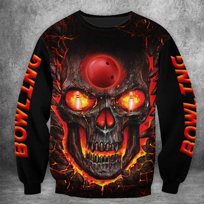 Skull Bowling All Over Printed Unisex Shirt