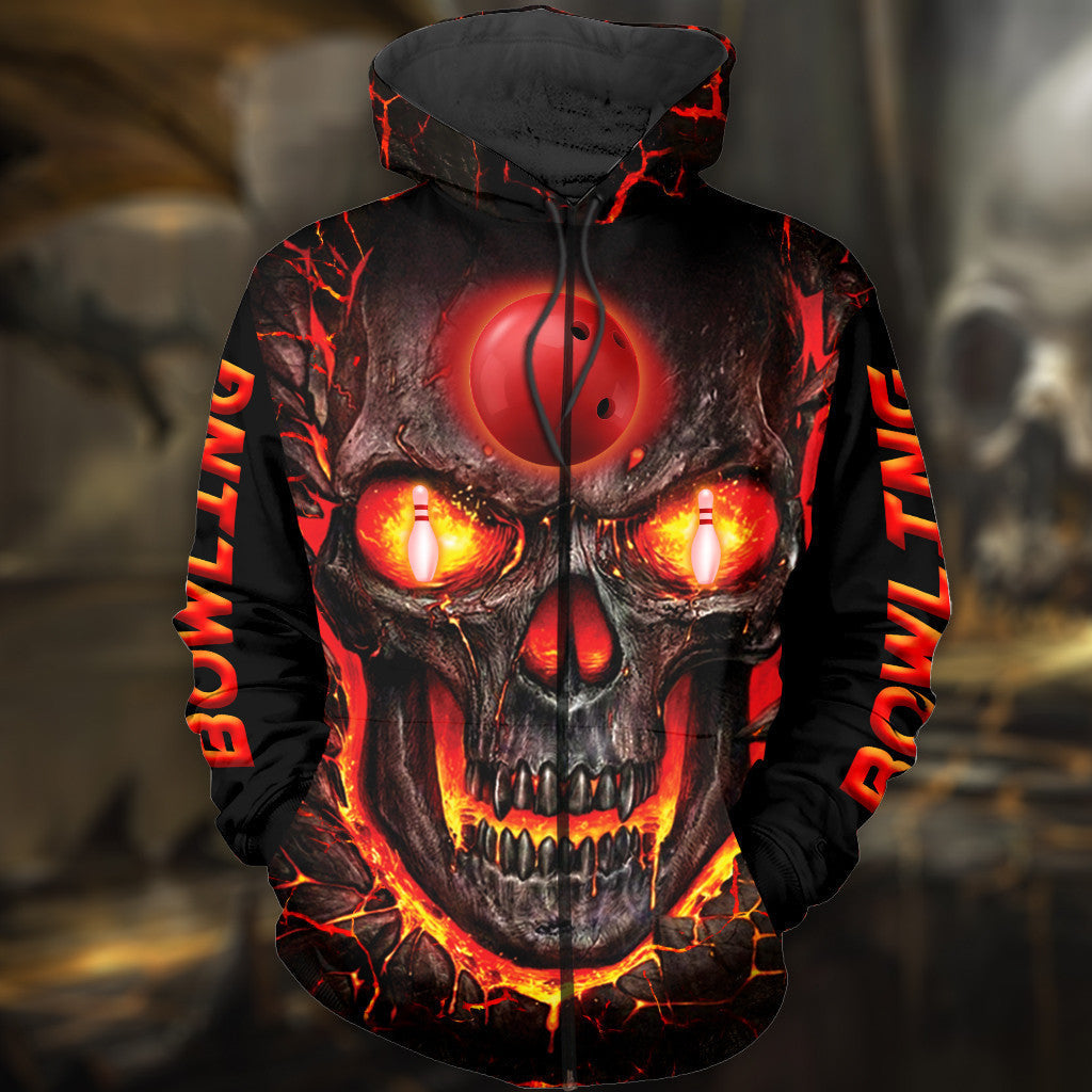 Skull Bowling All Over Printed Unisex Shirt