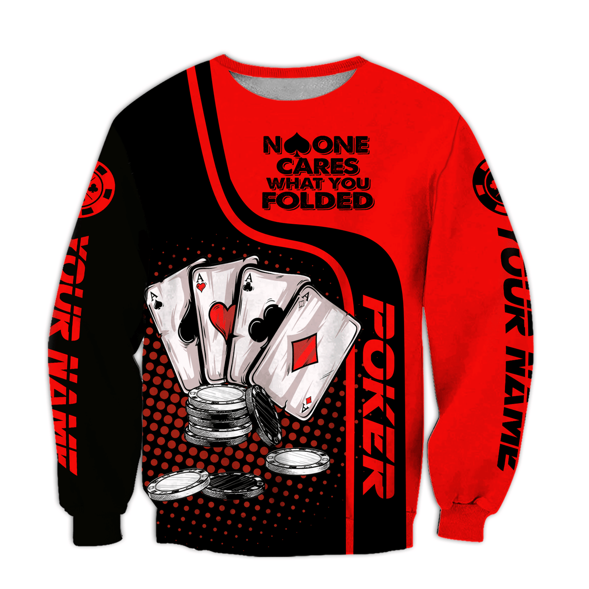 Personalized Name Poker Folded All Over Printed Unisex Shirt