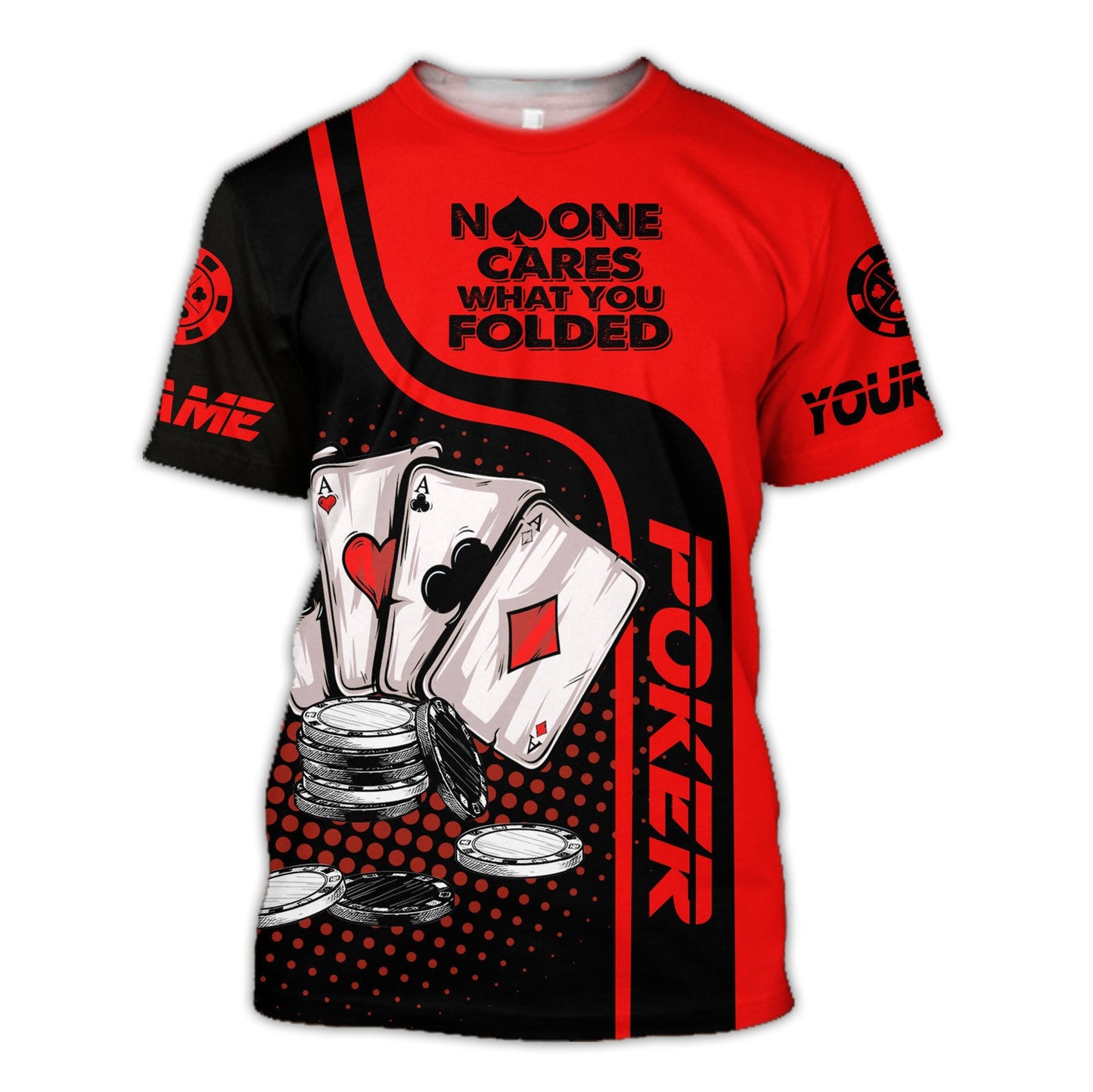 Personalized Name Poker Folded All Over Printed Unisex Shirt
