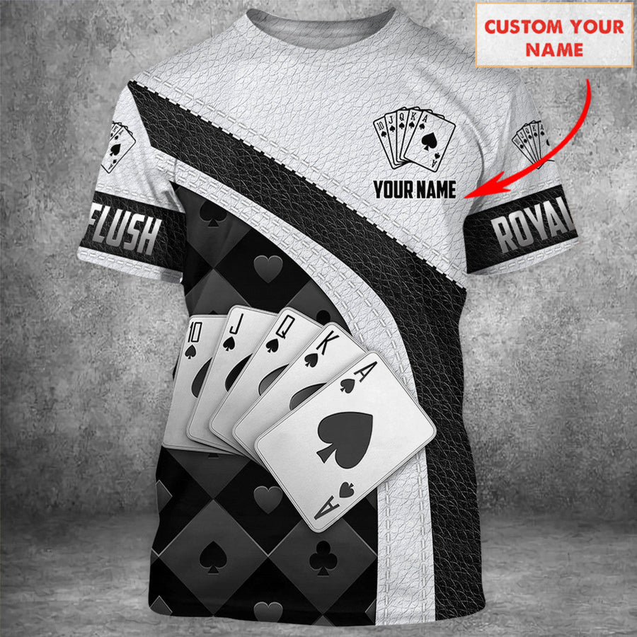 Personalized Name Poker Royal Flush All Over Printed Unisex Shirt