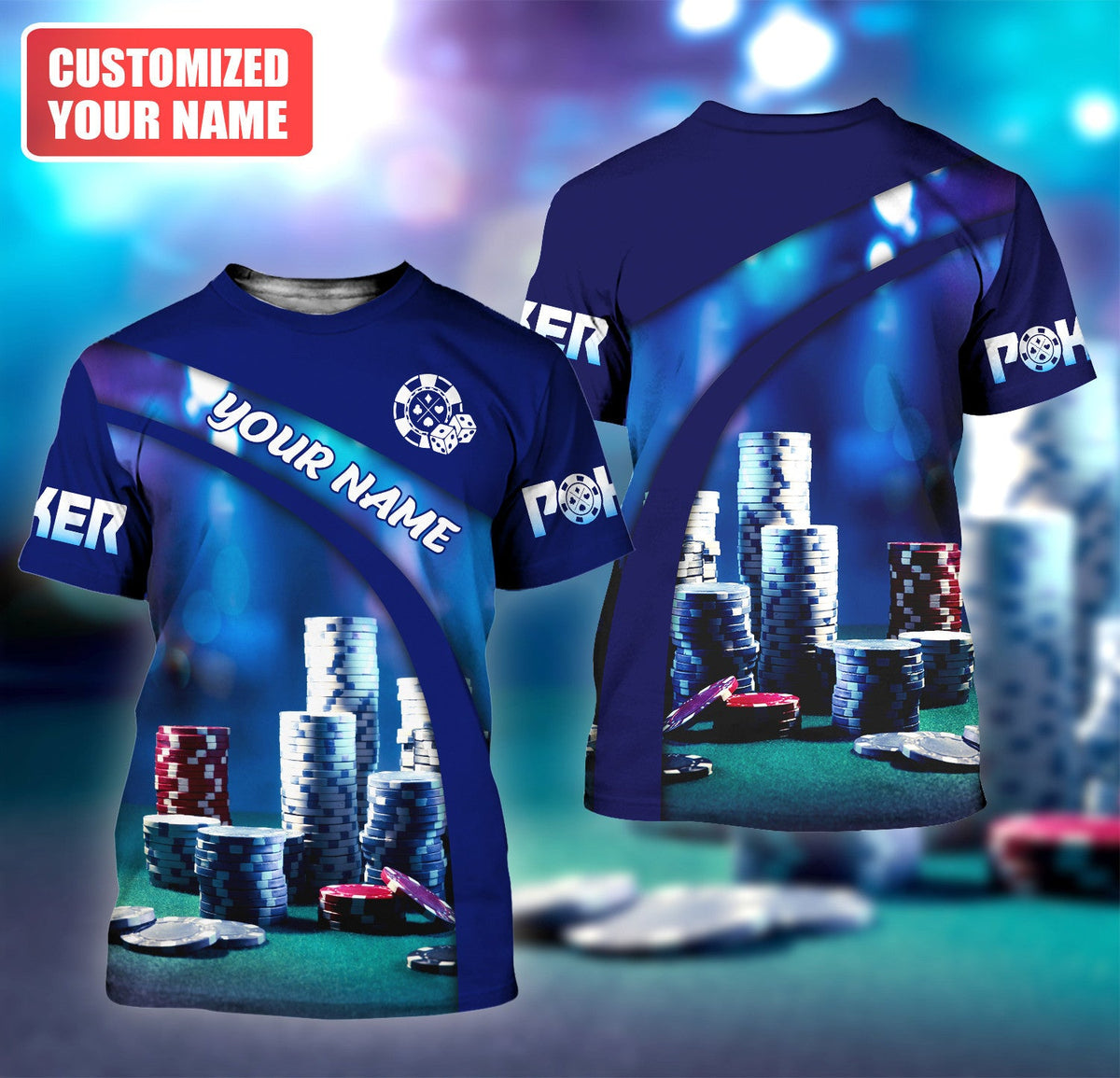 Personalized Name Poker Q10 All Over Printed Unisex Shirt