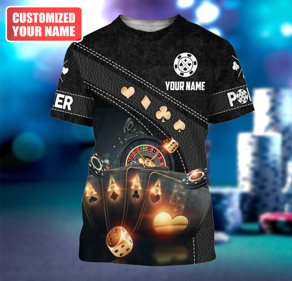 Personalized Name Poker Q16 All Over Printed Unisex Shirt