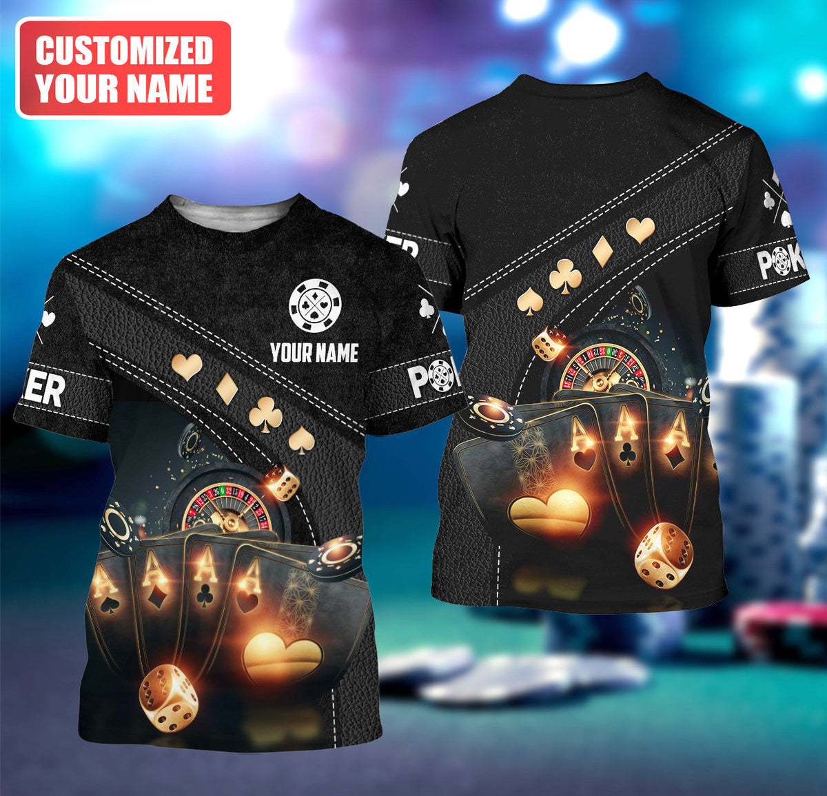 Personalized Name Poker Q16 All Over Printed Unisex Shirt