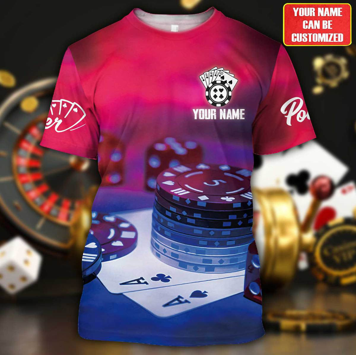Personalized Name Poker Q19 All Over Printed Unisex Shirt