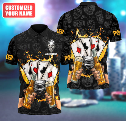Personalized Name Poker Beer All Over Printed Unisex Shirt