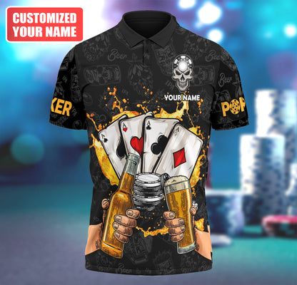 Personalized Name Poker Beer All Over Printed Unisex Shirt