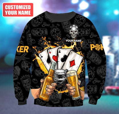 Personalized Name Poker Beer All Over Printed Unisex Shirt