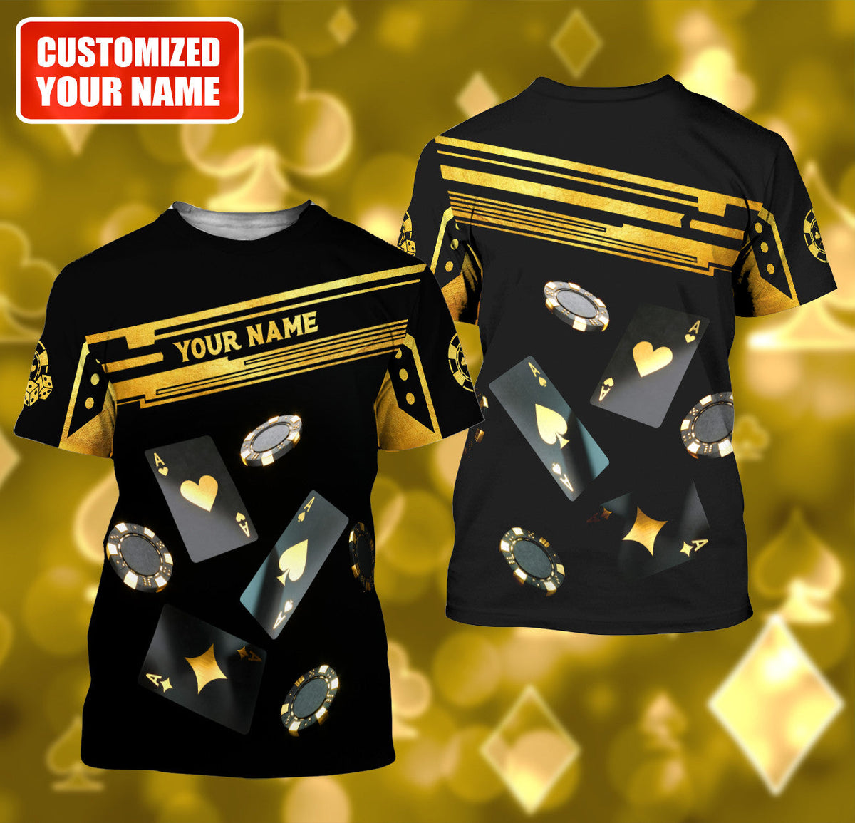 Personalized Name Poker Q21 All Over Printed Unisex Shirt