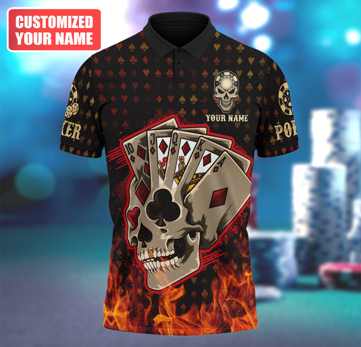 Personalized Name Poker Q25 All Over Printed Unisex Shirt