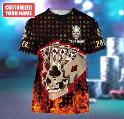 Personalized Name Poker Q25 All Over Printed Unisex Shirt