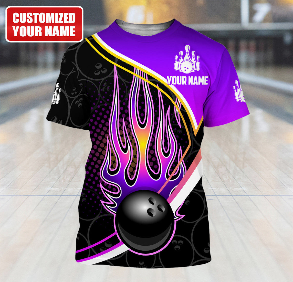 Personalized Name Bowling Q38 All Over Printed Unisex Shirt