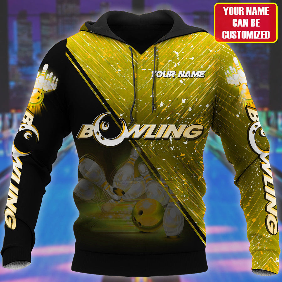 Personalized Name Yellow Bowling Q85 All Over Printed Unisex Shirt