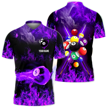 Personalized Billiards Fire Purple Version All Over Printed Unisex Shirt QB130608