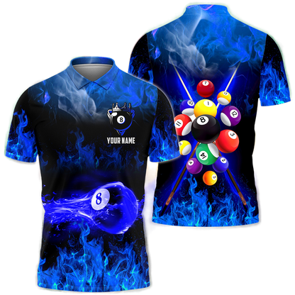 Personalized Billiards Fire Blue Version All Over Printed Unisex Shirt QB130608