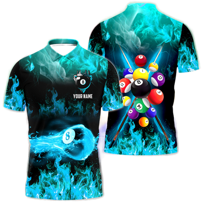 Personalized Billiards Fire Teal Version All Over Printed Unisex Shirt QB130608