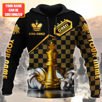 Personalized Name King Chess Golden All Over Printed Unisex Shirt Q281107