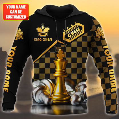 Personalized Name King Chess Golden All Over Printed Unisex Shirt Q281107