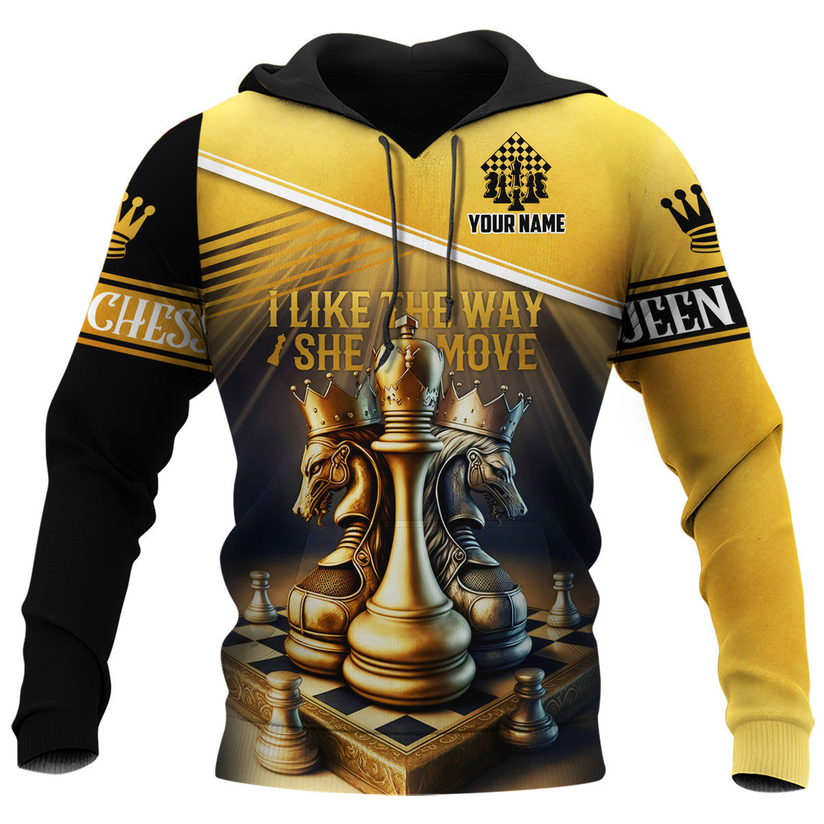 Personalized Name Queen Chess Move All Over Printed Unisex Shirt Q230214