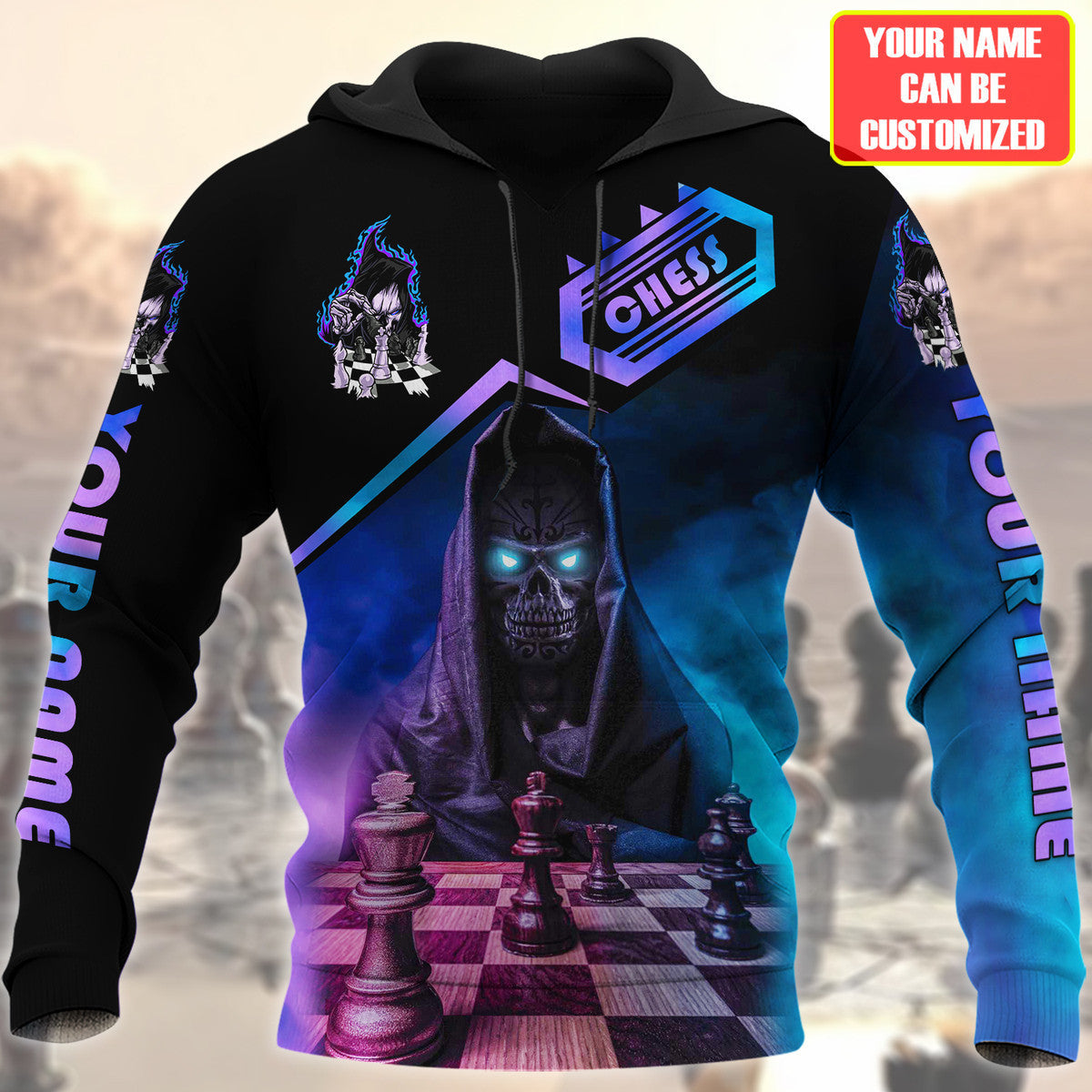 Personalized Name Chess Reaper All Over Printed Unisex Shirt Q240203