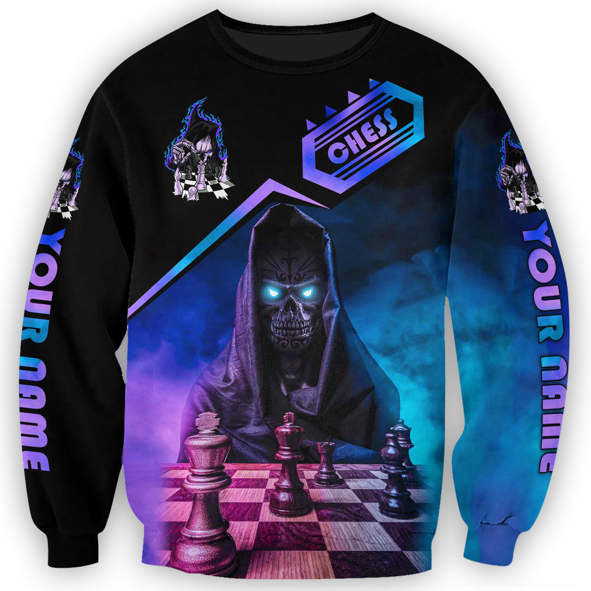 Personalized Name Chess Reaper All Over Printed Unisex Shirt Q240203