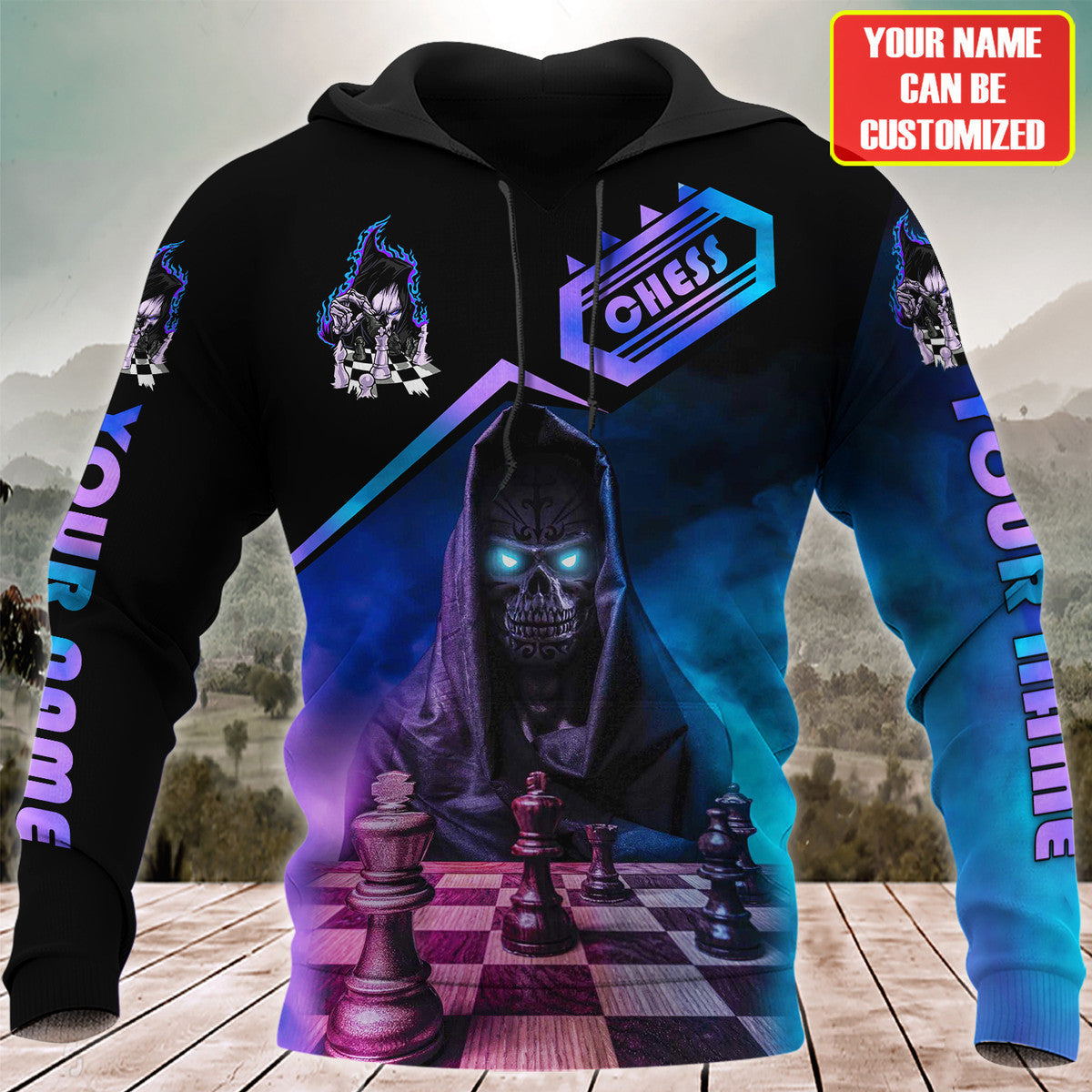 Personalized Name Chess Reaper All Over Printed Unisex Shirt Q240203